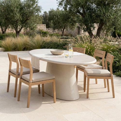 DÉJA Living Eettafel Brunn - Ovaal Beige Eco Composiet - 200cm