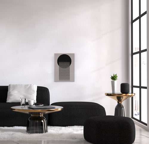 Canvas 60x40 Afdruk Zwart Geometrisch - vtwonen shop