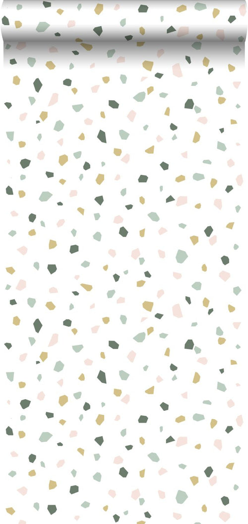 Walls4You behang terrazzo multicolor op wit - 53 cm x 10.05 m - 935313