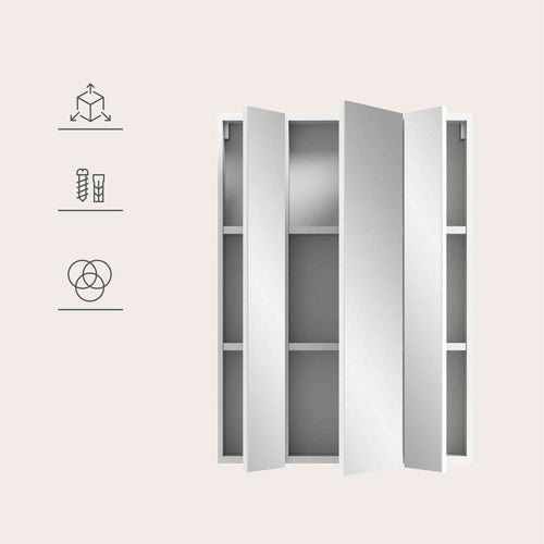 Furnilux Vira spiegelkast - 77cm x 82cm x 18cm - vtwonen shop