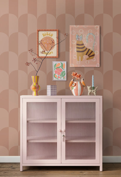 ESTAhome behang art deco bogen terracotta roze - 53 cm x 10.05 m - 131238