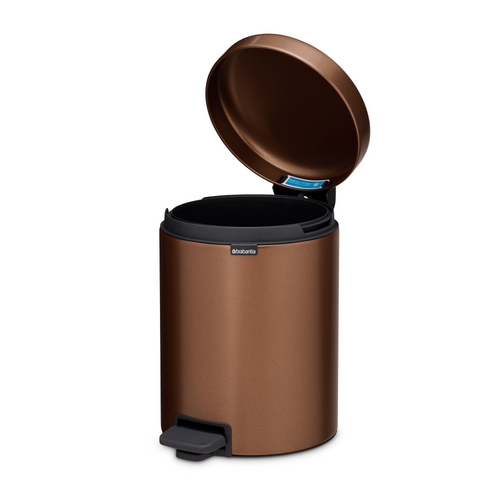 Brabantia NewIcon Pedaalemmer, 5 liter, kunststof binnenemmer - Warm Bronze