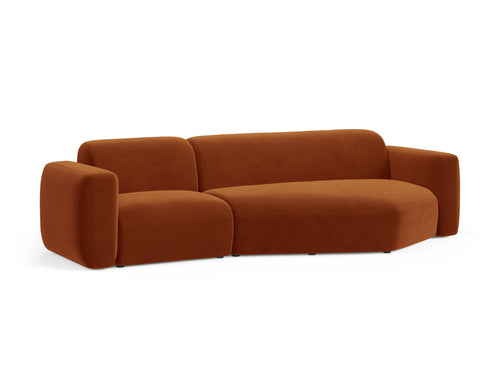 Cosmopolitan Design Modulaire hoekbank rechts Strino 3-zits, flueel terracotta - 136x308x78cm