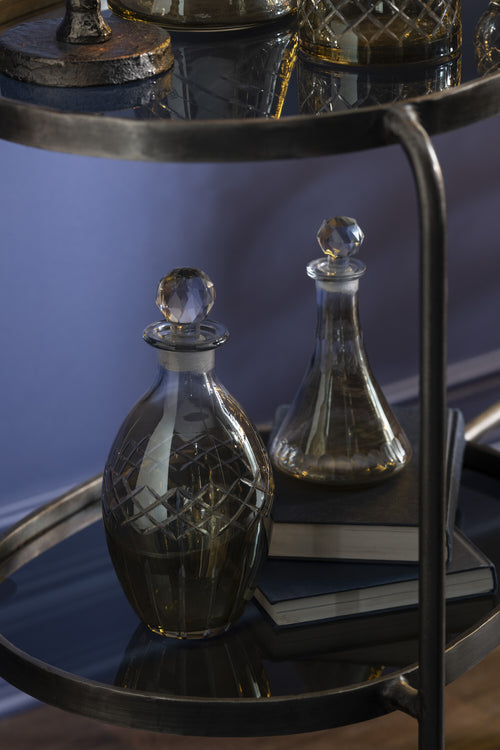 J-Line karaf Geruit Motieven - glas - grijs/greige - 2 stuks - vtwonen shop