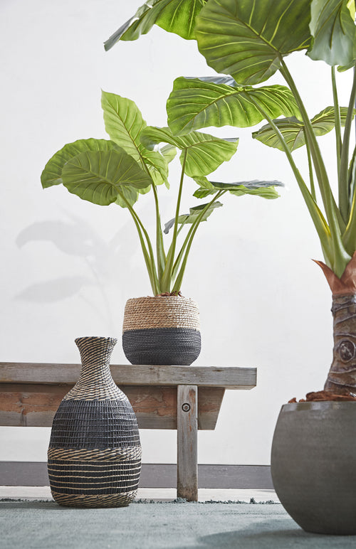 Mica Decorations Jorck Plantenmand - Set van 3 - H24 x Ø26 cm - Zwart