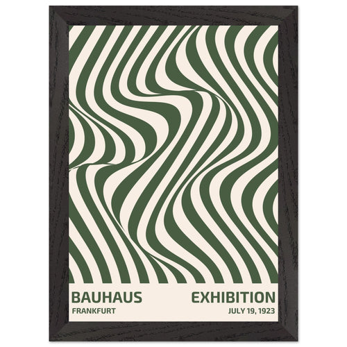Artfulprints Poster met Lijst Bauhaus - Exhibition Frankfurt green   - A4 21x29.7 cm - Groen