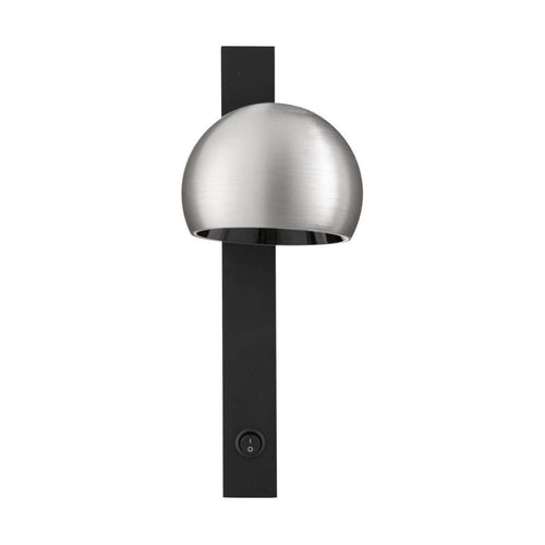 Nova Luce LUSA Leeslamp voor aan de muur, mat nikkel, zwarte LED 10W 644lm 3000K, aan/uit-schakelaar