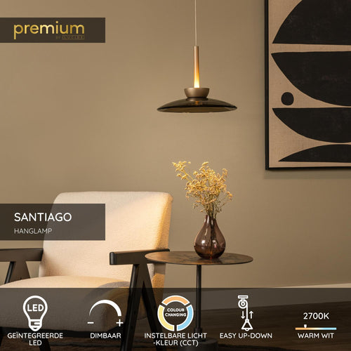 Lucide hanglamp SANTIAGO - Geïntegreerde LED - Amber