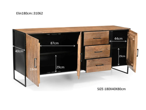 Livingfurn dressoir Elin - 180cm - bruin - vtwonen shop