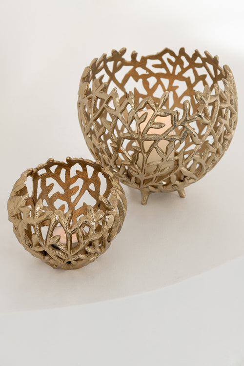 J-Line kaarshouder Blad - aluminium - goud - small - vtwonen shop