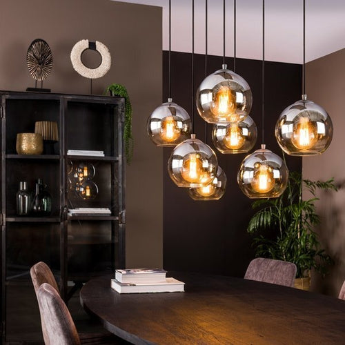 Giga Meubel Hanglamp Bubble Shaded - Glas - 7-Lichts - 40x110x150cm - vtwonen shop