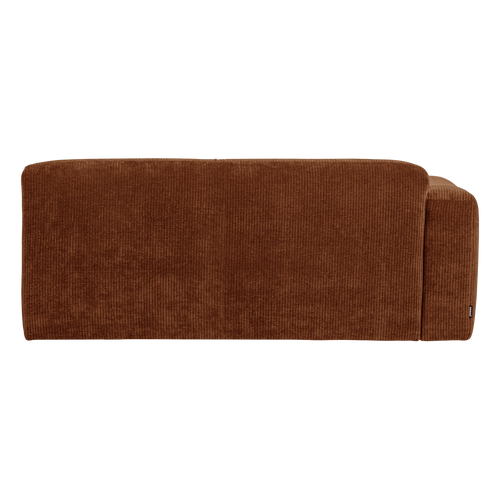 WOOOD 2-zits bank arm links Mojo Base - Rib - Roestbruin - 74x185x97