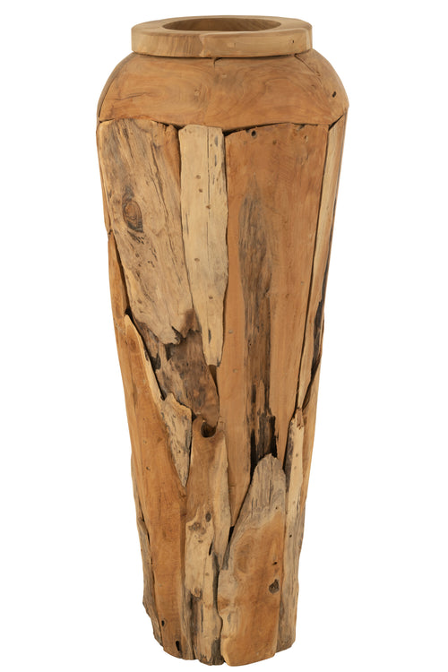 J-Line vaas Teakhout - naturel - large - 115 cm hoog