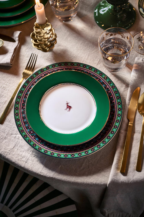 Pip Studio - Love Birds Deer Dark Green - Ontbijtbord - 21cm