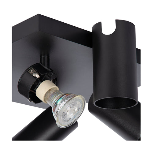 Atmooz plafondlamp Era 4 - zwart - goud binnenin - Ø 26 x H 12 cm - GU10