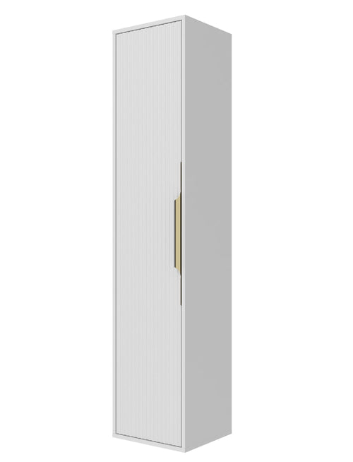 Badplaats Badkamerkast Rimini 38 x 33 x 170 cm – Mat Wit – Hangende Kolomkast met 1 Deur