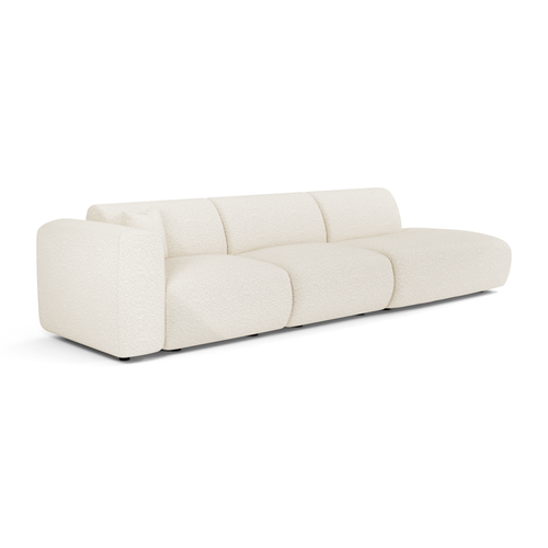 Sia Home - Rechte bank MYRA - Bouclette stof - Crème - 310cm - vtwonen shop