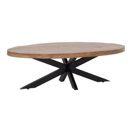 Giga Meubel Salontafel Mansour - Ovaal Bruin Hout - 130x70x40cm