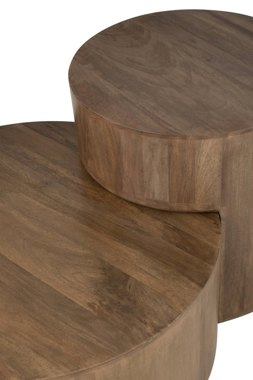 J-Line bijzettafel toge - hout - bruin - 2 stuks
