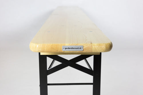 MaximaVida inklapbare picknickbank Berlijn 200 x 25 cm 3-laags blanke lak - FSC hout