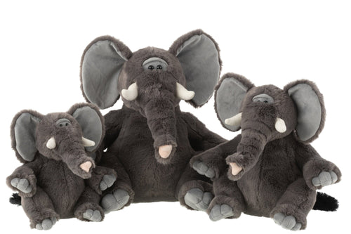 J-Line knuffel Elephant Plush - polyester - grijs - large