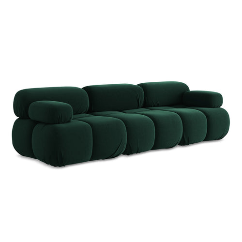 LaMiaSofa 3-zits bank Sanremo - velours - flessengroen - 285x96x70