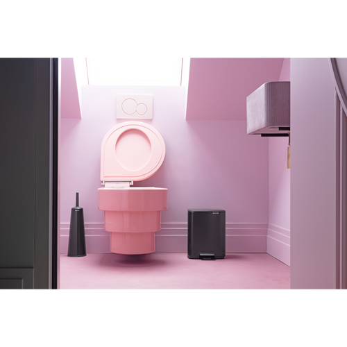 Brabantia Bo Pedaalemmer, 7 liter, stil sluitend, kunststof binnenemmer - Matt Black