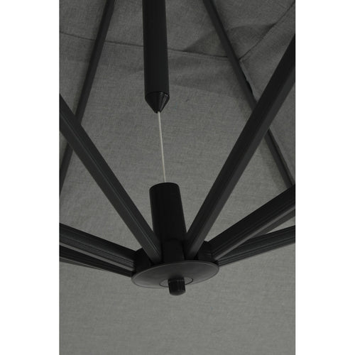 Hawaii Big Pole II parasol - 350x350 cm - carbon black - royal grijs - vtwonen shop