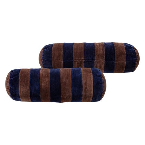 WOOOD kussens bruin/blauw Niva - Set Van 4 - 50x50x10