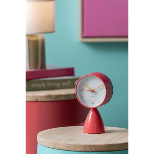Karlsson wekker Funky Vibes - rood - 7.8x7.8x13.3cm - Vaderdag - Vaderdagcadeau - Vaderdag cadeautje voor hem