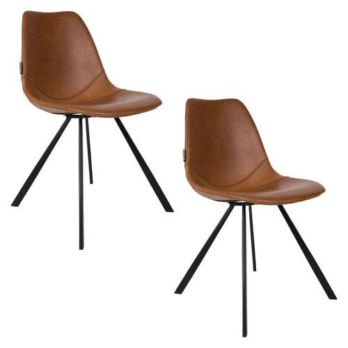 Dutchbone Franky Eetkamerstoelen Zwart FR - Set van 2 - vtwonen shop