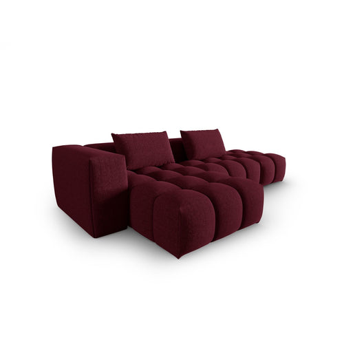 Cosmopolitan Design - Modulaire hoekbank links Verona 4-zits, structurele stof bordeaux - 145x265x70cm