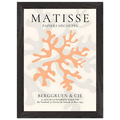 Artfulprints Poster met Lijst Matisse – Orange coral   - A4 21x29.7 cm - Oranje