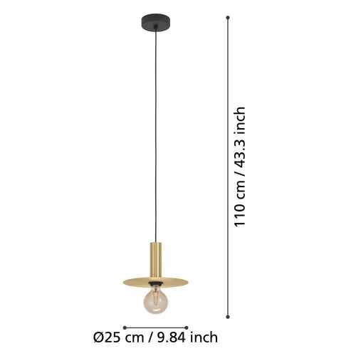 EGLO hanglamp Escandell - e27 - 25 cm - zwart/goud - vtwonen shop