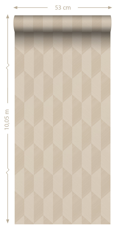 Origin Wallcoverings eco-texture vliesbehang 3D-motief beige - 50 x 900 cm - 348030 - vtwonen shop