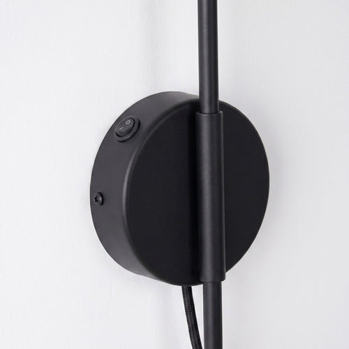 Sollux Lighting Wandlamp NOX 1 zwart met schakelaar - 14x61x30cm