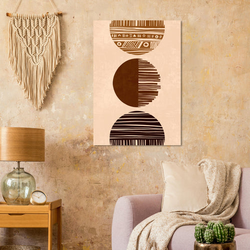 Artfulprints Poster Boho – Sun phases   - 50x70 cm - Bruin