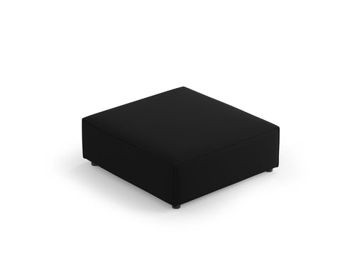 Cosmopolitan Design Poef Arendal flueel, zwart - 80x102x40cm