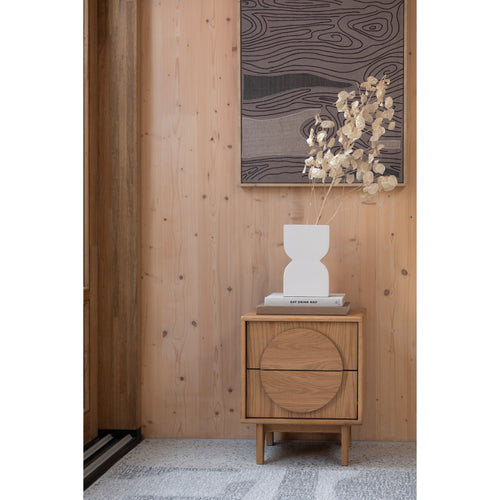 Zuiver Groove Bijzettafel/ Nachtkastje Eikenhout - Beige