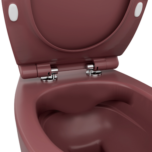 Isvea Wc Toilet Badkamer Hangend Bordeaux Rood Inclusief Softclose Toiletbril - vtwonen shop