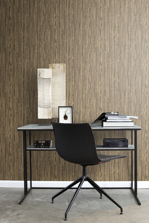 Origin Wallcoverings behang strepen glanzend koper bruin - 53 cm x 10,05 m - 346643 - vtwonen shop