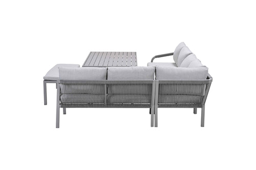 Lounge-diningset Monti - taupe - 7-persoons - aluminium