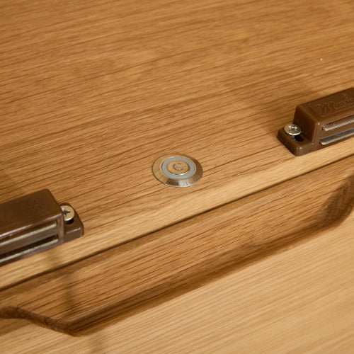 Furnhouse vitrinekast Nyborg - Natuurlijk eikenhout - MDF, Eikenfineer, Glas - 45x100x190