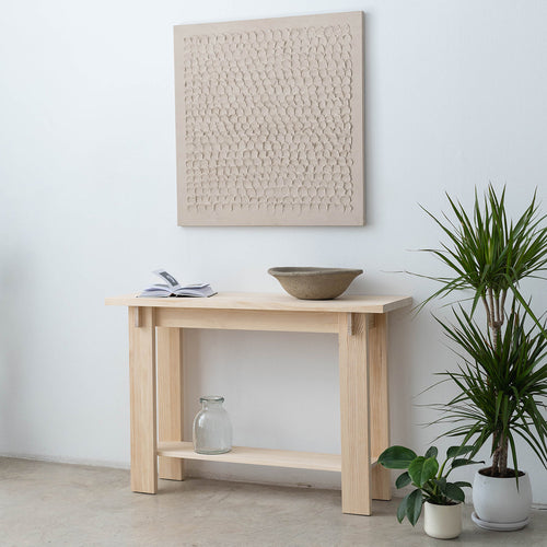 Naan Furniture Console Tagomago - Ongelakt massief hout - Natuurlijk - 120 x 80 cm - vtwonen shop