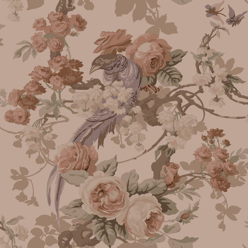 ESTAhome behang bloemen en vogels oudroze - 50 x 900 cm - 139809 - vtwonen shop