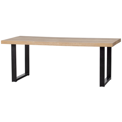 WOOOD tafel met u-poot Tablo - Mango/Metaal - 75x180x90 - vtwonen shop