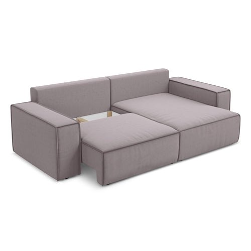 LaMiaSofa hoekbank rechts Livorno - velours - lavendel - 257x148x82