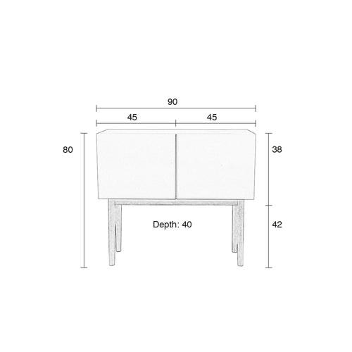 Zuiver High on wood Dressoir 2 deuren Hout Wit - vtwonen shop