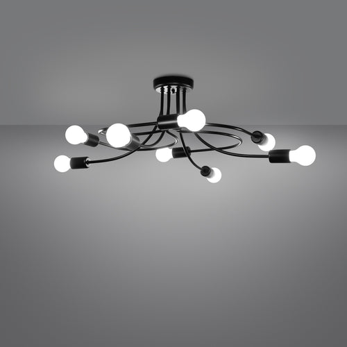 Sollux Lighting Kroonluchter LEVAR 8 zwart - 58x58x28cm