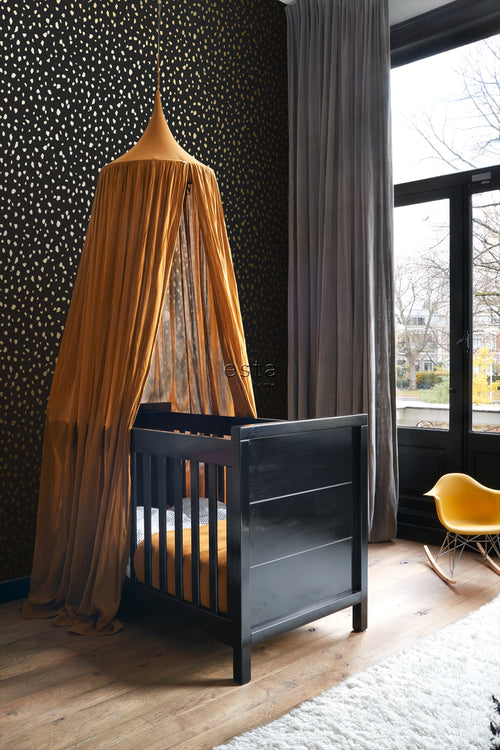 ESTAhome behang terrazzo zwart en goud - 53 cm x 10.05 m - 139134